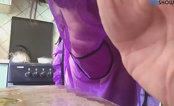 Brunette indulges in selfpleasure, caressing her sensitive spots
